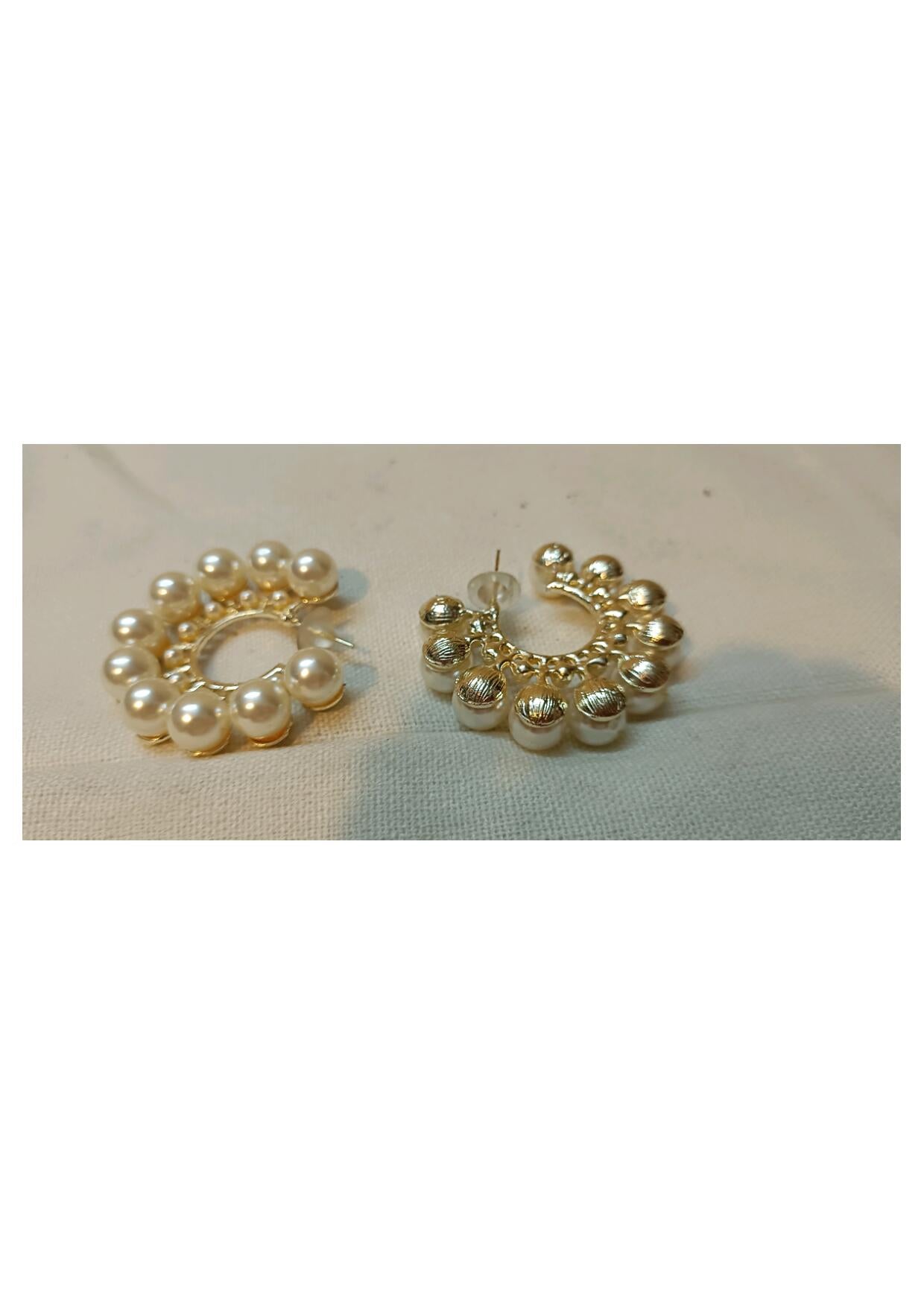 PEARL SILVER ZIRCONIA STUD EARRINGS